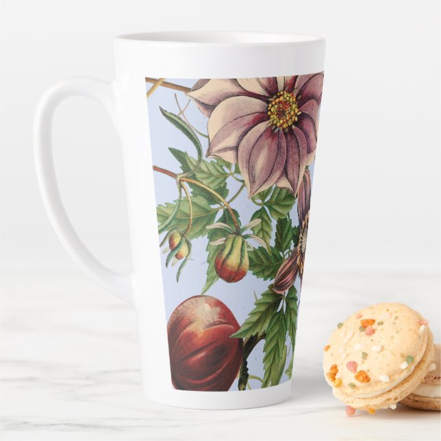 Botanical vintage design latte mug (In Situ)