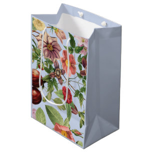 Botanical vintage design medium gift bag