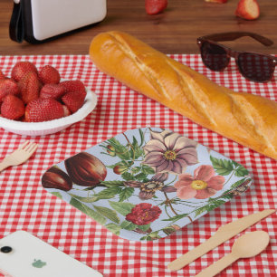 Botanical vintage design paper plate