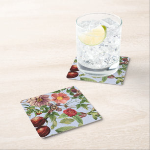 Botanical vintage design square paper coaster