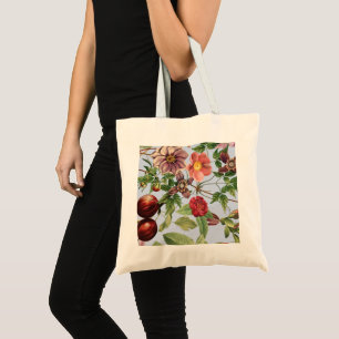 Botanical vintage design tote bag