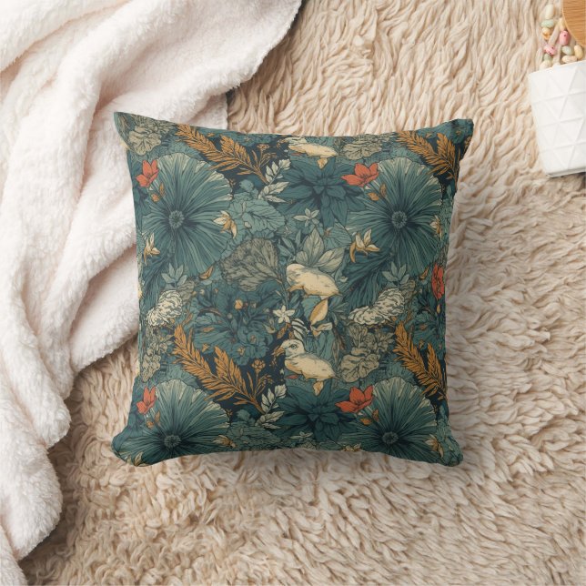 Botanical Vintage floral pattern design Cushion (Blanket)
