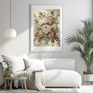 Botanical Vintage Flowers Poster