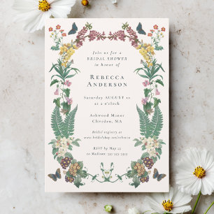 Botanical Vintage Frame Garden Bridal Shower Invitation