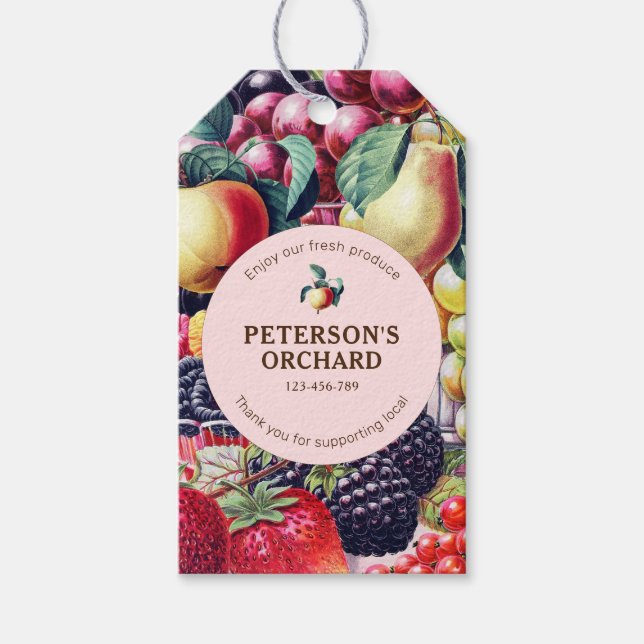 Botanical Vintage Fruit Local Farmer Label (Front)