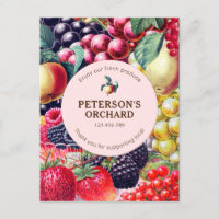 Botanical Vintage Fruit Local Farmer Label