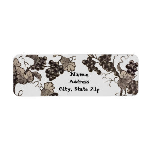 Botanical Vintage Grape Leaf Vines Sketch Elegant