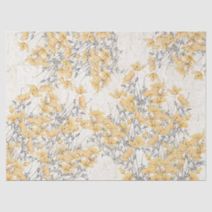 Botanical Vintage Poppy Flowers Tissue Paper