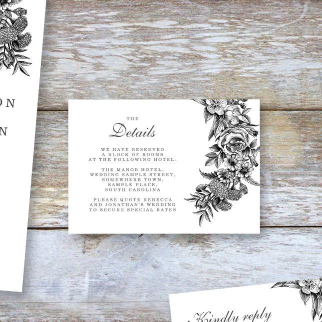 Botanical Vintage Wedding Details Enclosure Card (Creator Uploaded)