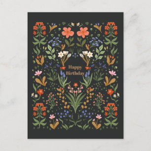 Botanical vintage wildflowers garden card