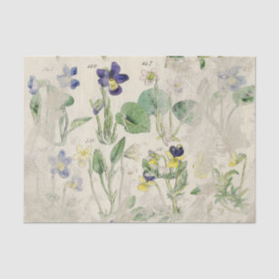 Botanical Violets Pressed Flower Vintage Tissue Pa Paper