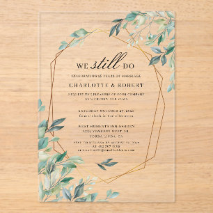Botanical Vow Renewal Eucalyptus Wedding Acrylic Invitations
