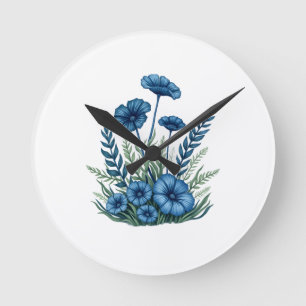 Botanical Wall Clock Floral Home Decor