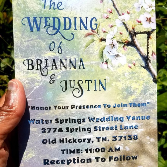 Botanical Water Creek Wedding Invitations (Creator Uploaded)