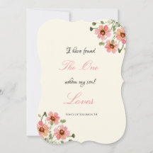 Botanical Watercolor Christian Wedding Invitation