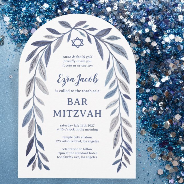 Botanical Watercolor CUSTOM Bar Bat Mitzvah Arch Invitation (Botanical Watercolor CUSTOM Bar Bat Mitzvah Arch Invitation
)