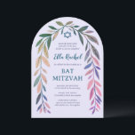 Botanical Watercolor CUSTOM Bar Bat Mitzvah Arch Invitation<br><div class="desc">Perfect card to announce a bat mitzvah, bar mitzvah or other Jewish celebration! Hand drawn delicate leaf trame art for you! FULLY CUSTOMIZABLE! Click on “Personalize” above to edit the text. Click "edit using design tool" to adjust the fonts, colors and placements. Delete the back side design if you prefer....</div>