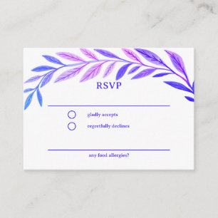 Botanical Watercolor CUSTOM Bar Bat Mitzvah RSVP Enclosure Card