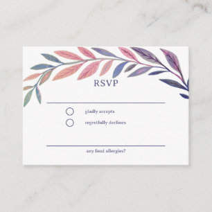 Botanical Watercolor CUSTOM Bar Bat Mitzvah RSVP Enclosure Card