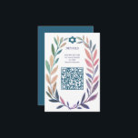 Botanical Watercolor CUSTOM QR Bar Bat Mitzvah Enclosure Card<br><div class="desc">Perfect ENCLOSURE card to announce a bat mitzvah, bar mitzvah or other Jewish celebration! Hand drawn delicate leaf trame art for you! FULLY CUSTOMIZABLE! Click on “Personalize” above to edit the text and add your link to the QR code. Click "edit using design tool" to adjust the fonts, colors and...</div>