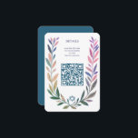 Botanical Watercolor CUSTOM QR Bar Bat Mitzvah Enclosure Card<br><div class="desc">Perfect ENCLOSURE card to announce a bat mitzvah, bar mitzvah or other Jewish celebration! Hand drawn delicate leaf trame art for you! FULLY CUSTOMIZABLE! Click on “Personalize” above to edit the text and add your link to the QR code. Click "edit using design tool" to adjust the fonts, colors and...</div>