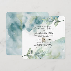 Botanical Watercolor Custom Wedding Invitations