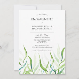 Botanical Watercolor Engagement Party Invitations