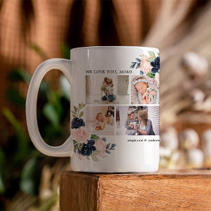 Botanical Watercolor Floral Photo Collage Coffee Mug
