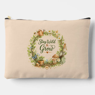 Botanical Watercolor Floral Wreath Inspirational Accessory Pouch