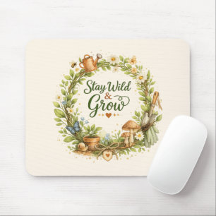 Botanical Watercolor Floral Wreath Inspirational Mouse Mat