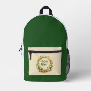 Botanical Watercolor Floral Wreath Inspirational Printed Backpack