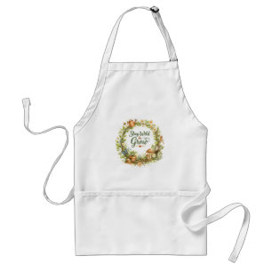 Botanical Watercolor Floral Wreath Inspirational Standard Apron