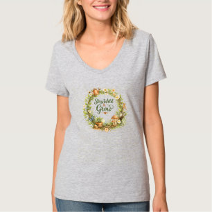 Botanical Watercolor Floral Wreath Inspirational T-Shirt
