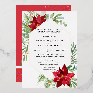 Botanical Watercolor Greenery Christmas Wedding