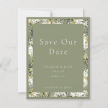 Botanical Watercolor Greenery Save the Date