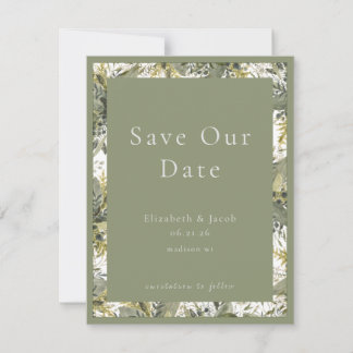 Botanical Watercolor Greenery Save the Date