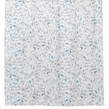 Botanical watercolor grey blue leaves on white