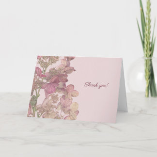 Botanical Watercolor Hydrangea Thank you Card