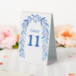 Botanical Watercolor Jewish Event Bar Bat Mitzvah<br><div class="desc">Perfect table number sign for a bat mitzvah, bar mitzvah or other Jewish celebration! Hand drawn delicate leaf trame art for you! FULLY CUSTOMIZABLE! Click on “Personalise” above to edit the text. Click "edit using design tool" to adjust the fonts, colours and placements and to add text to the back...</div>