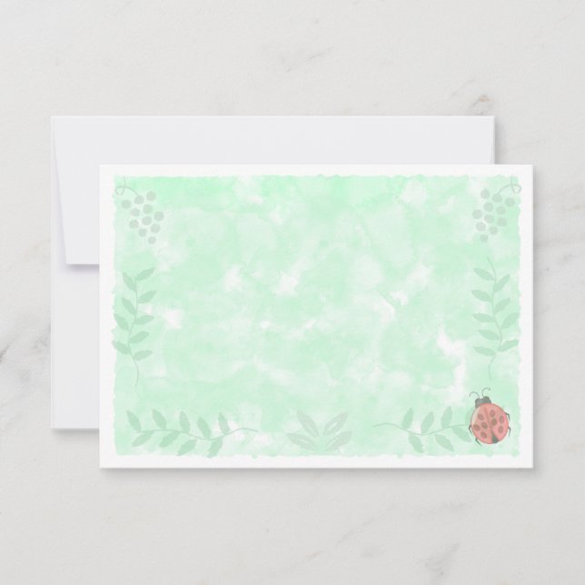 Botanical Watercolor Ladybug Blank   Card (Front)
