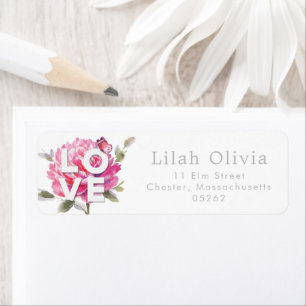 Botanical Watercolor Love Script Personalised