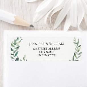 Botanical Watercolor olive branch return address