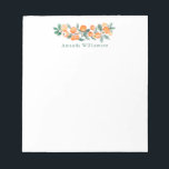 Botanical Watercolor Orange Personalised Name Notepad<br><div class="desc">Personalised Botanical Watercolor Orange Personal Stationery Notepad</div>
