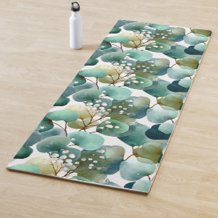 Botanical Watercolor Pattern: Seamless Background Yoga Mat