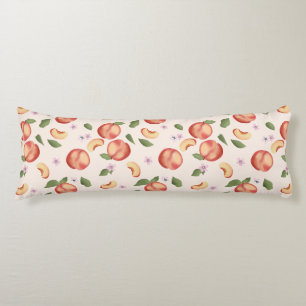 Botanical Watercolor Peaches & Blossoms Body Cushion