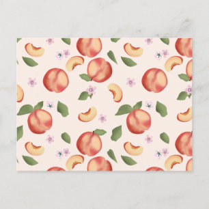 Botanical Watercolor Peaches & Blossoms  Postcard