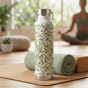 Botanical Watercolor Sage Green Olive Branch Water Bottle