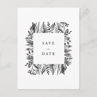 Botanical Watercolor Save the Date Announcement Postcard