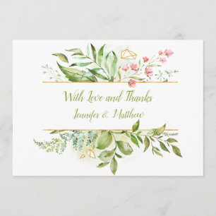 Botanical Watercolor Splash Thank You  