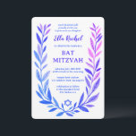 Botanical Watercolor Star of David Bar Bat Mitzvah Invitation<br><div class="desc">Perfect card to announce a bat mitzvah, bar mitzvah or other Jewish celebration! Hand drawn delicate leaf trame art for you! FULLY CUSTOMIZABLE! Click on “Personalize” above to edit the text. Click "edit using design tool" to adjust the fonts, colors and placements and to add text to the back side...</div>